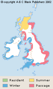 Map of UK Distribution and key, &copy; A & C Black Publishers 2002