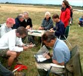 Picture of people data recording at a Greenshank catch
